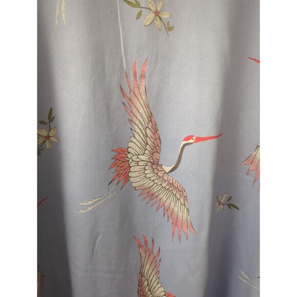 Ellos Women's 1X Plus Size Satin-Front Tee Cranes In Flight Artsy Soft Dressy T - Picture 5 of 9